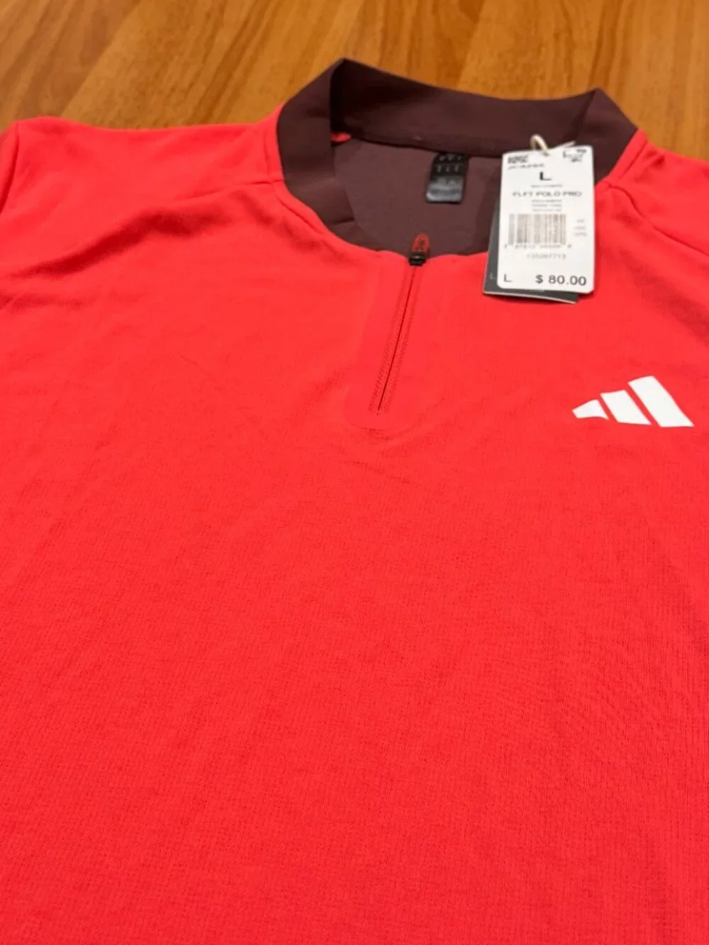 Adidas Freelift Pro Tennis Polo Climalite Technology Semi Lucid Red Men's SZ L
